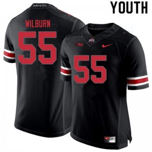 Youth Ohio State Buckeyes #55 Trayvon Wilburn Blackout Nike NCAA College Football Jersey Ventilation FEI8444NJ